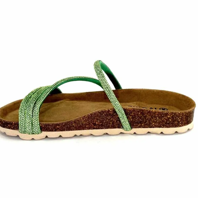 Vacances|Décontracté<Ivoire0473a Mules Plagettes Ivoire 11.71.14160.435 Strass Vert