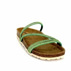 Vacances|Décontracté<Ivoire0473a Mules Plagettes Ivoire 11.71.14160.435 Strass Vert