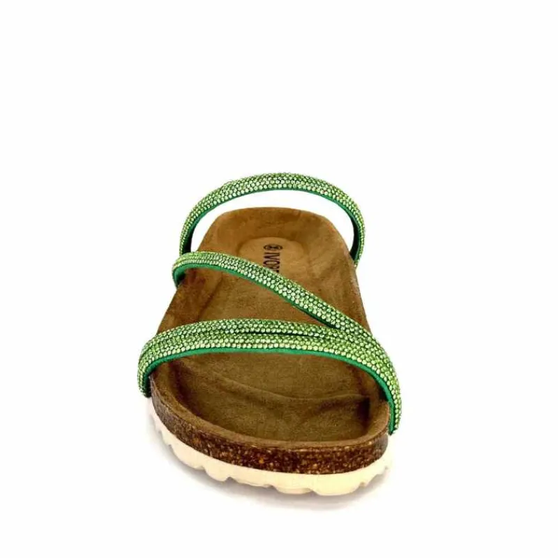 Vacances|Décontracté<Ivoire0473a Mules Plagettes Ivoire 11.71.14160.435 Strass Vert