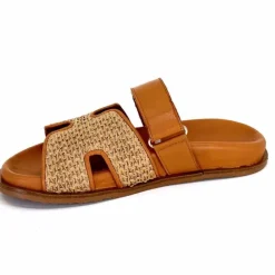 Vacances|Décontracté<382-ivoire Mules Plagettes Ivoire D27093-803 Raffia Coconut