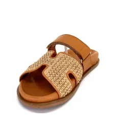 Vacances|Décontracté<382-ivoire Mules Plagettes Ivoire D27093-803 Raffia Coconut