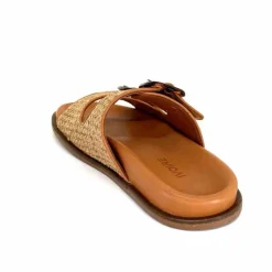 Vacances|Décontracté<382-ivoire Mules Plagettes Ivoire D27088-803 Raffia Coconut