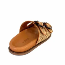 Vacances|Décontracté<382-ivoire Mules Plagettes Ivoire D27088-803 Raffia Coconut