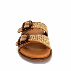 Vacances|Décontracté<382-ivoire Mules Plagettes Ivoire D27088-803 Raffia Coconut