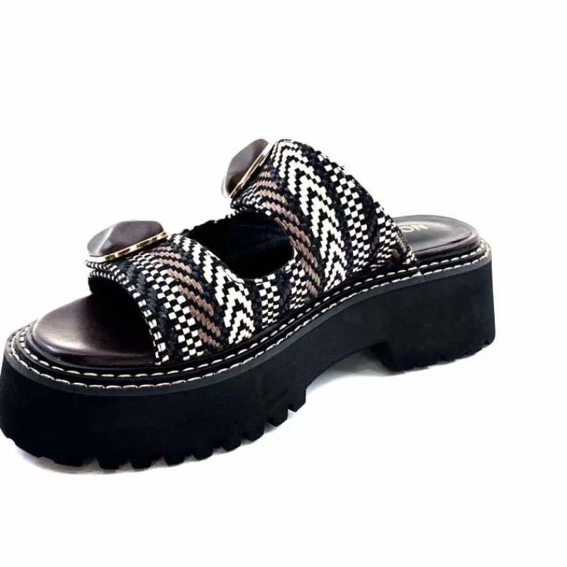 Compensées & Plateformes|Mules<noa harmon Mules Plateforme 9684 M55 Beige Noir