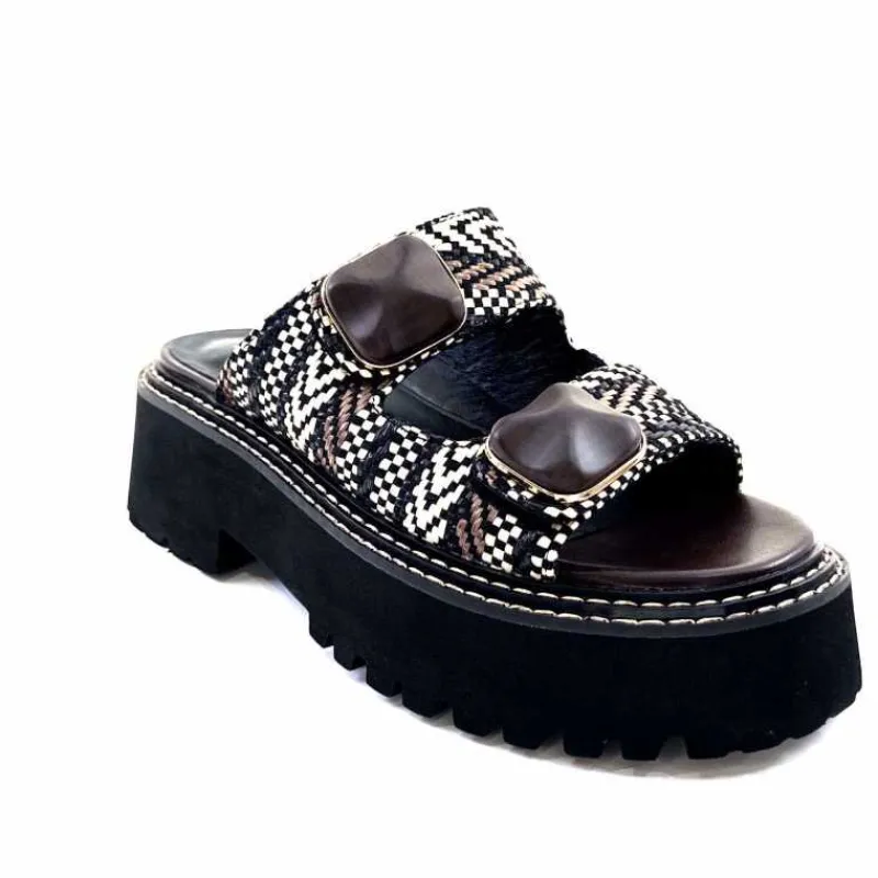 Compensées & Plateformes|Mules<noa harmon Mules Plateforme 9684 M55 Beige Noir