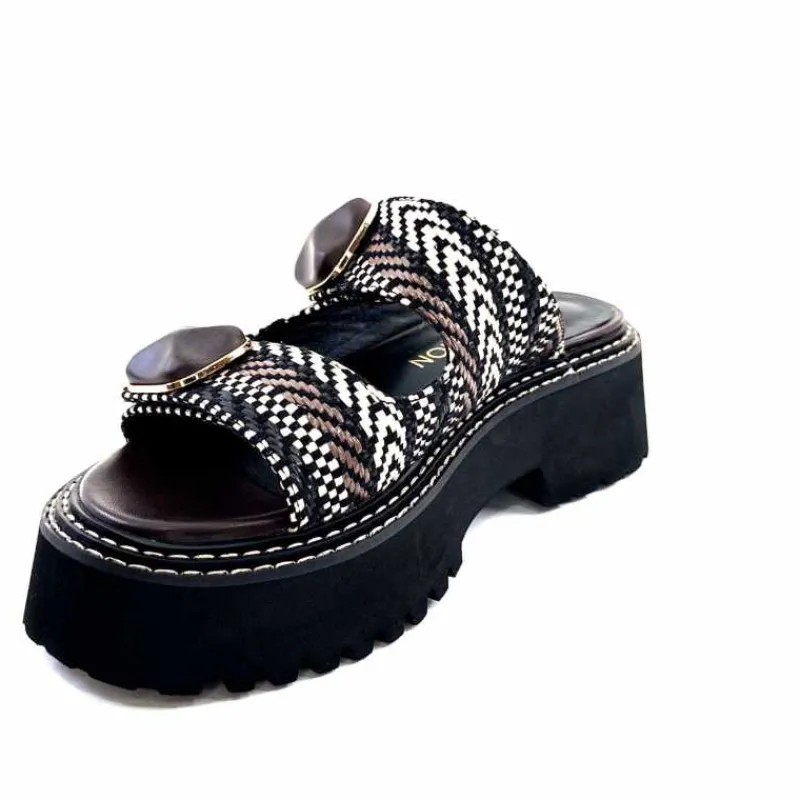 Compensées & Plateformes|Mules<noa harmon Mules Plateforme 9684 M55 Beige Noir