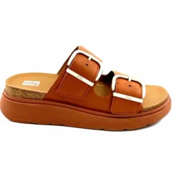 Vacances|Mules<Fitflop Mules Plateformes He8/592 Cuir Camel