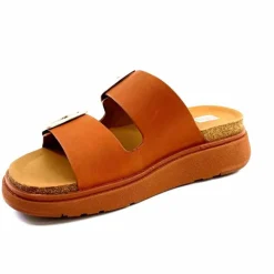 Vacances|Mules<Fitflop Mules Plateformes He8/592 Cuir Camel