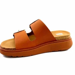 Vacances|Mules<Fitflop Mules Plateformes He8/592 Cuir Camel