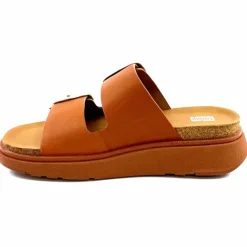 Vacances|Mules<Fitflop Mules Plateformes He8/592 Cuir Camel