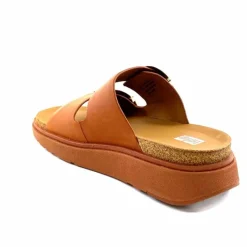 Vacances|Mules<Fitflop Mules Plateformes He8/592 Cuir Camel