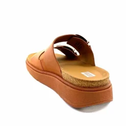 Vacances|Mules<Fitflop Mules Plateformes He8/592 Cuir Camel