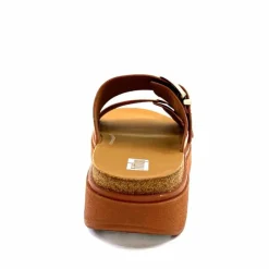 Vacances|Mules<Fitflop Mules Plateformes He8/592 Cuir Camel