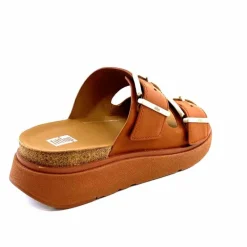 Vacances|Mules<Fitflop Mules Plateformes He8/592 Cuir Camel