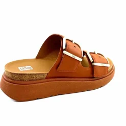 Vacances|Mules<Fitflop Mules Plateformes He8/592 Cuir Camel