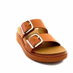 Vacances|Mules<Fitflop Mules Plateformes He8/592 Cuir Camel