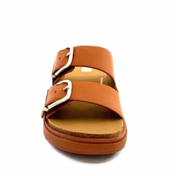 Vacances|Mules<Fitflop Mules Plateformes He8/592 Cuir Camel