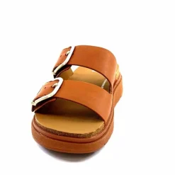Vacances|Mules<Fitflop Mules Plateformes He8/592 Cuir Camel