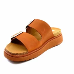 Vacances|Mules<Fitflop Mules Plateformes He8/592 Cuir Camel