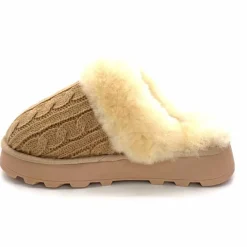 Fourrure|Décontracté<Nathan Baume Pantoufles Fourrées 242 N70 03 Mailles Beige