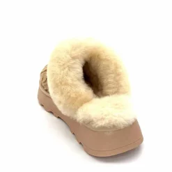 Fourrure|Décontracté<Nathan Baume Pantoufles Fourrées 242 N70 03 Mailles Beige