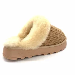 Fourrure|Décontracté<Nathan Baume Pantoufles Fourrées 242 N70 03 Mailles Beige