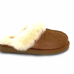 Fourrure|Décontracté<sweet heritage Pantoufles Luge Daim Camel