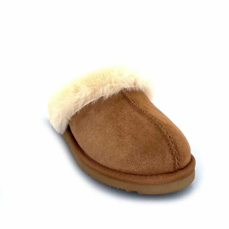 Fourrure|Décontracté<sweet heritage Pantoufles Luge Daim Camel