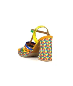 Fantaisie|Elégant<Audley Sandales à Talon 22240Cuir Multicolore