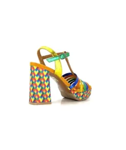 Fantaisie|Elégant<Audley Sandales à Talon 22240Cuir Multicolore