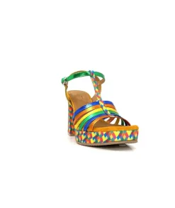 Fantaisie|Elégant<Audley Sandales à Talon 22240Cuir Multicolore