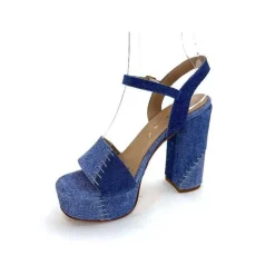 Talon|Sandales<Ivoire0467a Sandales à Talon Fiorina S152 620 Cuir Jeans Bleu