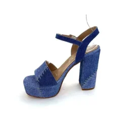 Talon|Sandales<Ivoire0467a Sandales à Talon Fiorina S152 620 Cuir Jeans Bleu