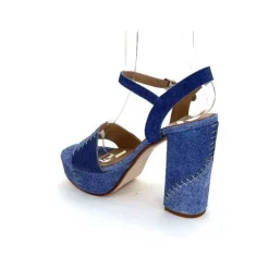 Talon|Sandales<Ivoire0467a Sandales à Talon Fiorina S152 620 Cuir Jeans Bleu