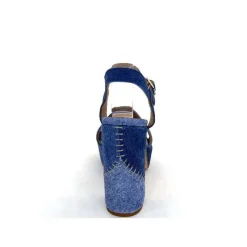 Talon|Sandales<Ivoire0467a Sandales à Talon Fiorina S152 620 Cuir Jeans Bleu