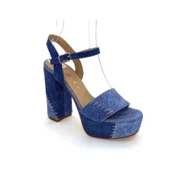 Talon|Sandales<Ivoire0467a Sandales à Talon Fiorina S152 620 Cuir Jeans Bleu