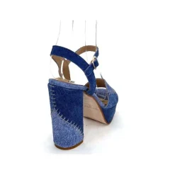 Talon|Sandales<Ivoire0467a Sandales à Talon Fiorina S152 620 Cuir Jeans Bleu