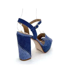 Talon|Sandales<Ivoire0467a Sandales à Talon Fiorina S152 620 Cuir Jeans Bleu