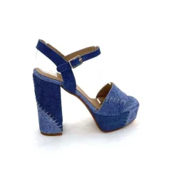Talon|Sandales<Ivoire0467a Sandales à Talon Fiorina S152 620 Cuir Jeans Bleu
