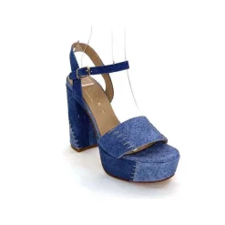 Talon|Sandales<Ivoire0467a Sandales à Talon Fiorina S152 620 Cuir Jeans Bleu