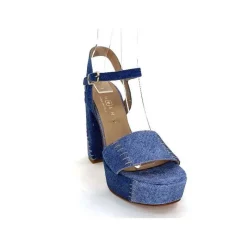 Talon|Sandales<Ivoire0467a Sandales à Talon Fiorina S152 620 Cuir Jeans Bleu