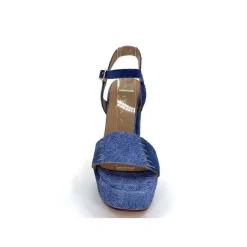 Talon|Sandales<Ivoire0467a Sandales à Talon Fiorina S152 620 Cuir Jeans Bleu