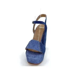 Talon|Sandales<Ivoire0467a Sandales à Talon Fiorina S152 620 Cuir Jeans Bleu