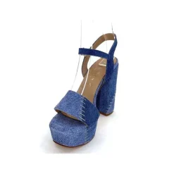 Talon|Sandales<Ivoire0467a Sandales à Talon Fiorina S152 620 Cuir Jeans Bleu