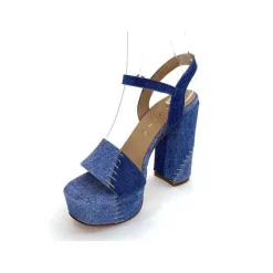 Talon|Sandales<Ivoire0467a Sandales à Talon Fiorina S152 620 Cuir Jeans Bleu