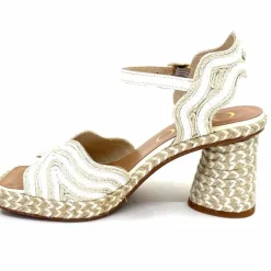 Vacances|Semelles Corde<Gaimo Sandales à Talon Danae Raffiia Beige Blanc