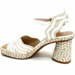 Vacances|Semelles Corde<Gaimo Sandales à Talon Danae Raffiia Beige Blanc
