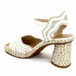 Vacances|Semelles Corde<Gaimo Sandales à Talon Danae Raffiia Beige Blanc