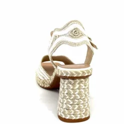 Vacances|Semelles Corde<Gaimo Sandales à Talon Danae Raffiia Beige Blanc